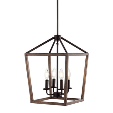 Oria 10" Iron Farmhouse Industrial Lantern LED Pendant - JONATHAN Y